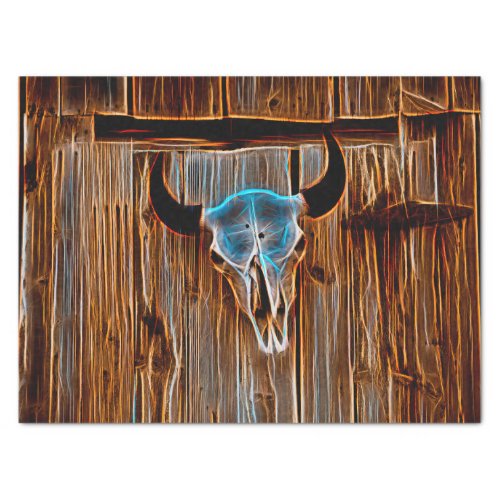 Country Rustic Western Bull Skull Surreal Art Tissue Paper