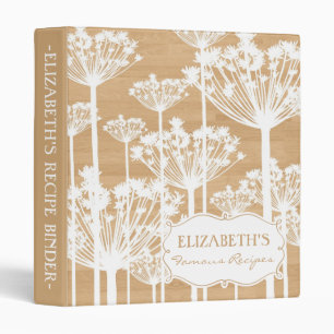 Country Rustic White Dandelions Custom Binder