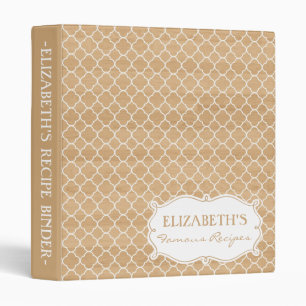 Country Rustic White Moroccan Pattern Binder