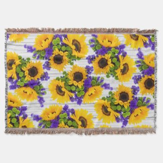 Country Sunflower Throw Blanket