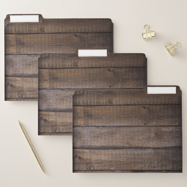 Country Rustic Wood Barn Personalised File Folder (Set)
