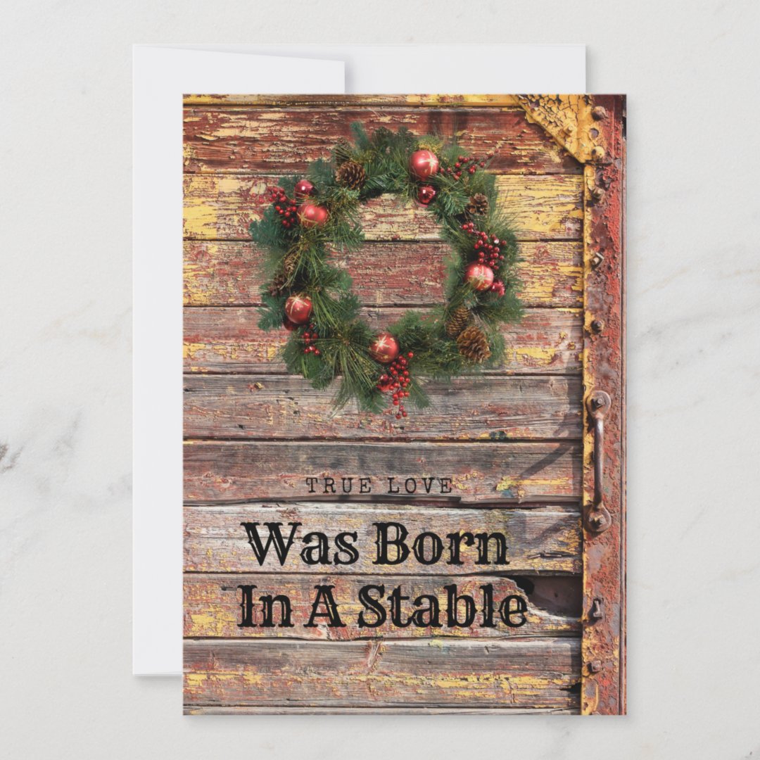 Country Rustic Wood Christmas Card Christian Theme | Zazzlecom