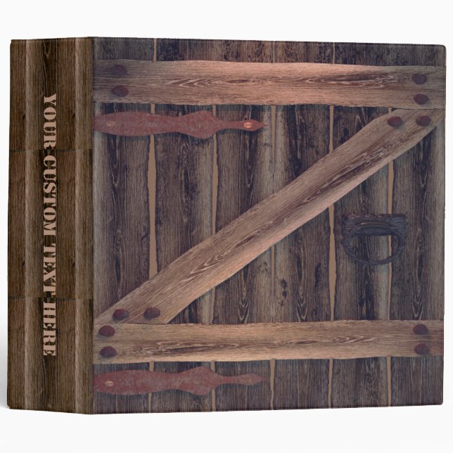 Country Rustic Wood Gate 3 Ring Binder (Front/Spine)