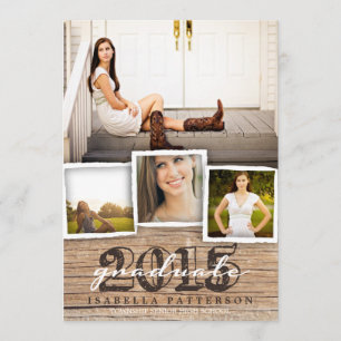 Country Rustic Wood Graduation 2015 Invitation