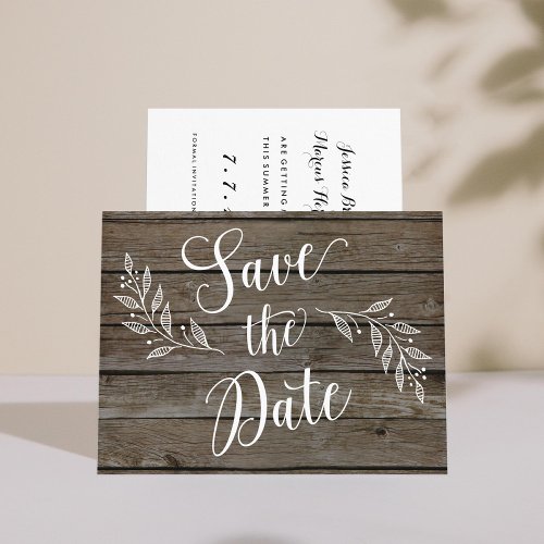 Country Rustic Wood Grain Non_Photo Announcement Postcard