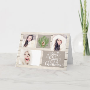 Country Rustic Wood Photo Christmas Card