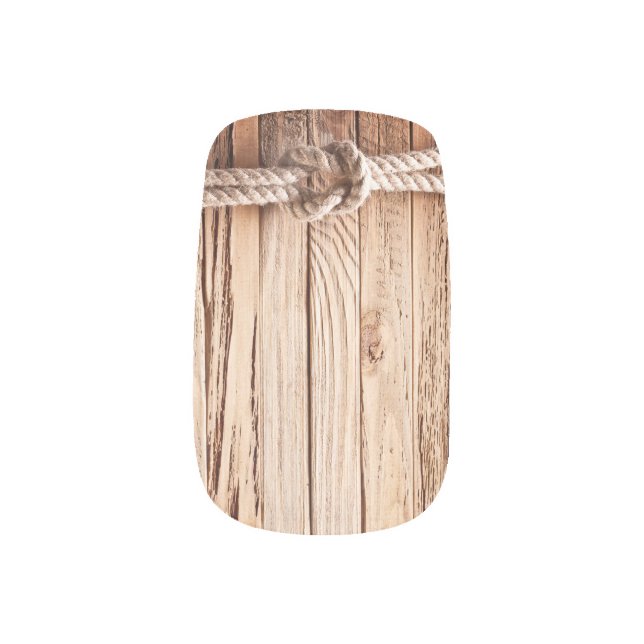 Country Rustic Wood Rope Nautical Minx Nail Art (Left Thumb)