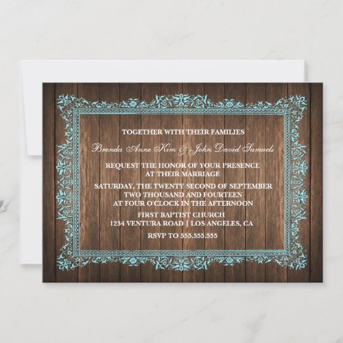 Country Rustic Wood Wedding Invitation