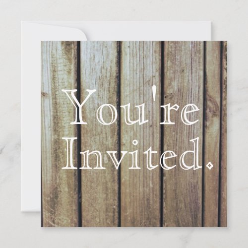 Country Rustic Wood Wedding Invitation 5.25" Square Invitation Card