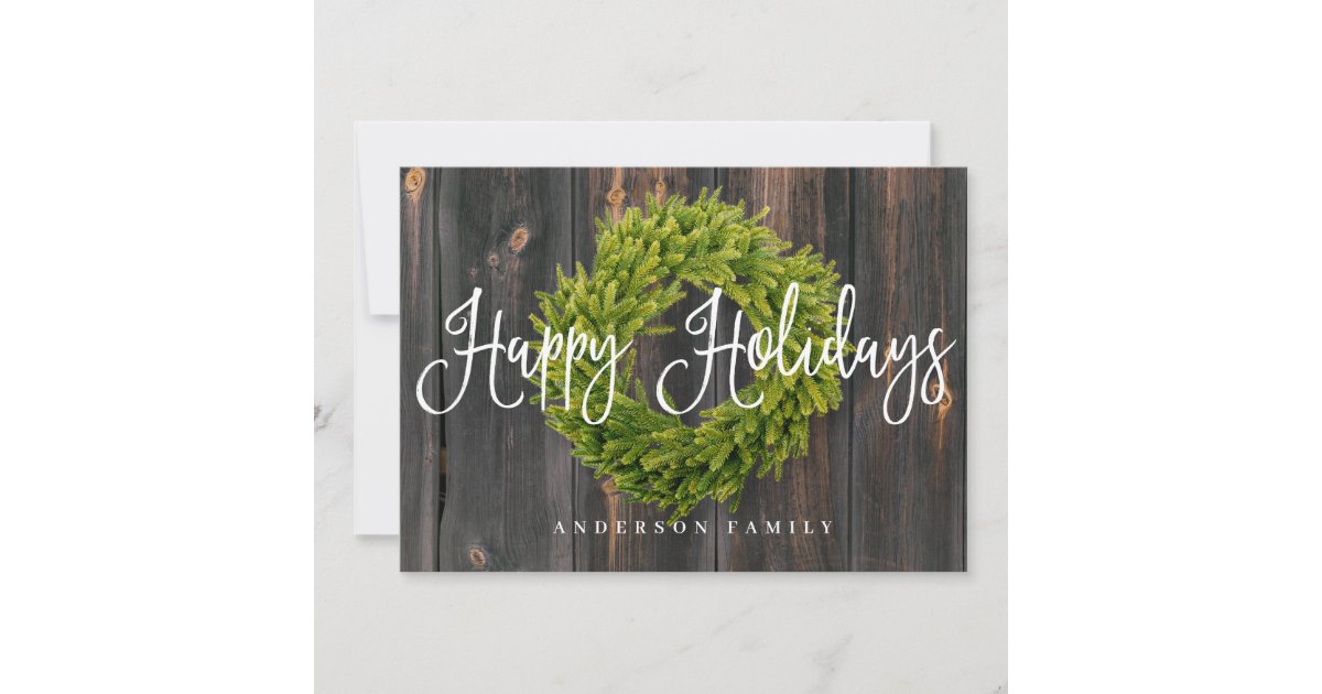 Country Happy Holidays Wreath