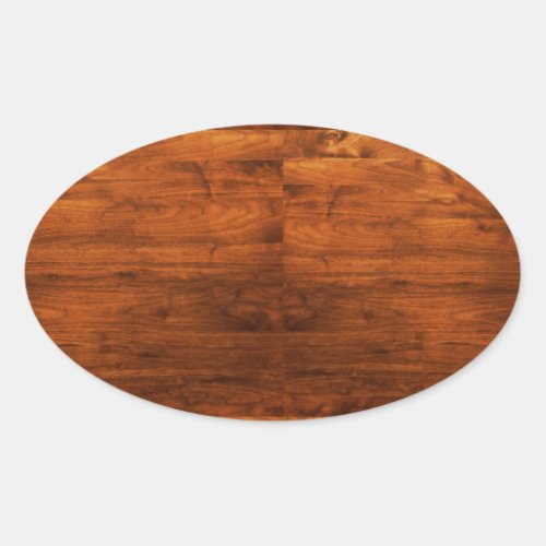 Country rustic wooden textured oval sticker