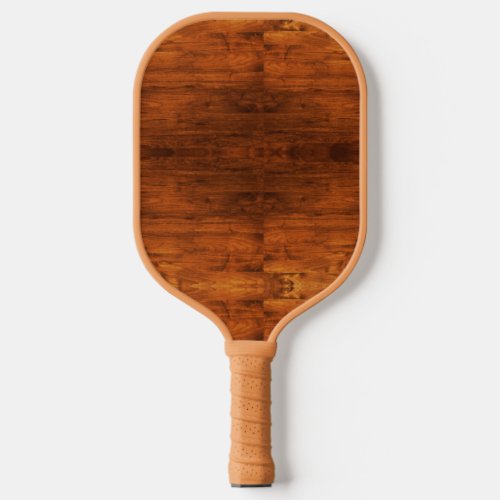 Country rustic wooden textured pickleball paddle