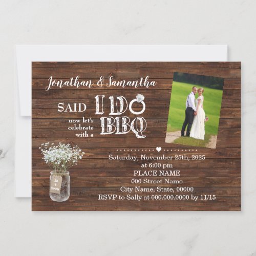 Country Said I do BBQ Elopement after Wedding Invitation