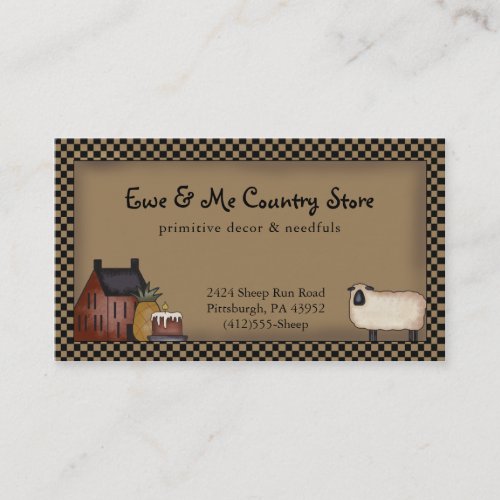 Country Saltbox  Sheep Business Card Template