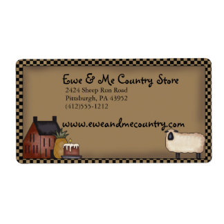 Country Saltbox & Sheep Shipping Label Template