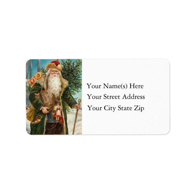 Country Santa Vintage Address Label (Front)