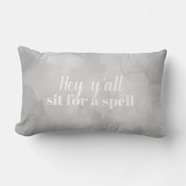 country saying quote throw pillow gray and white (Front)