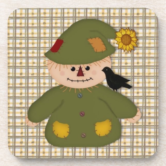 Country Scarecrow  Beverage Coaster (Front)