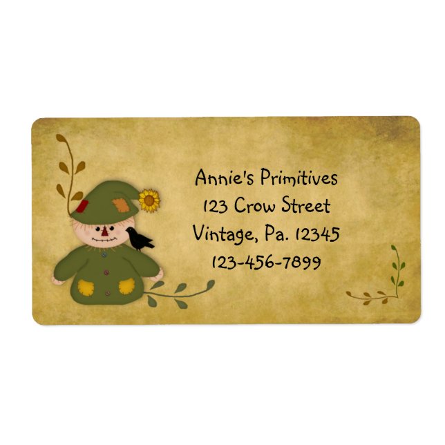 Country Scarecrow Label (Front)