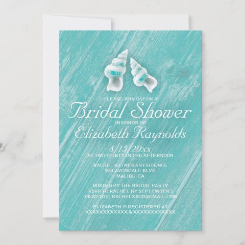 Country Seashells Destination Bridal Shower Invite