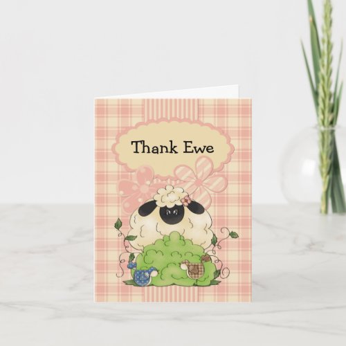 Country Sheep and Birdies Thank You Card