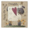 Country Sheep faux burlap pillow