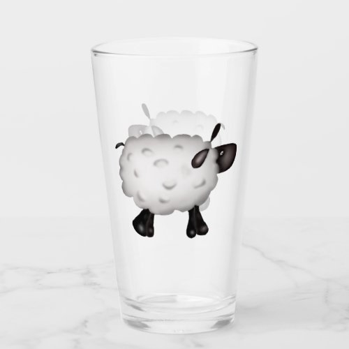 Country Sheep Glass Cup