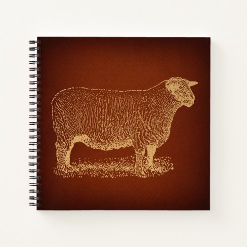 Country Sheep Rustic Illustrated Antique Art Notebook