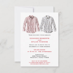 Country Shirts Inspired Gay Wedding Invitation