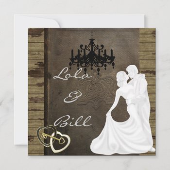 Country Silhouette Wedding  Invitation With Antiqu by PersonalCustom at Zazzle