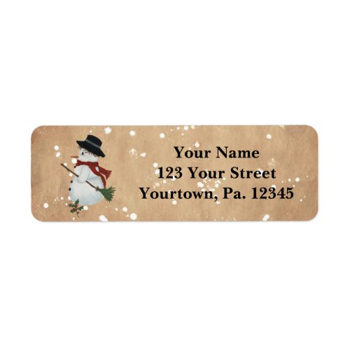 Country Snowman Address Labels