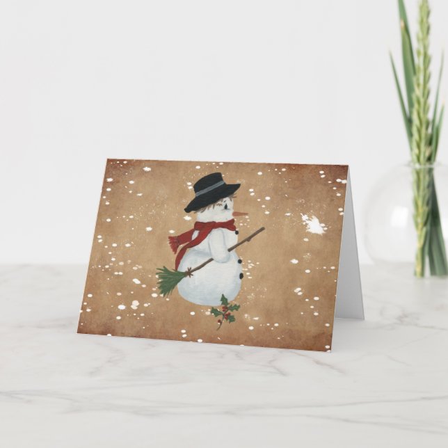 Country Snowman Christmas Card (Front)