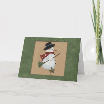 Country Snowman Christmas Card by Mousefx at Zazzle