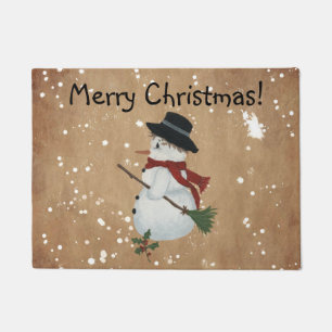 Country Snowman Door Mat