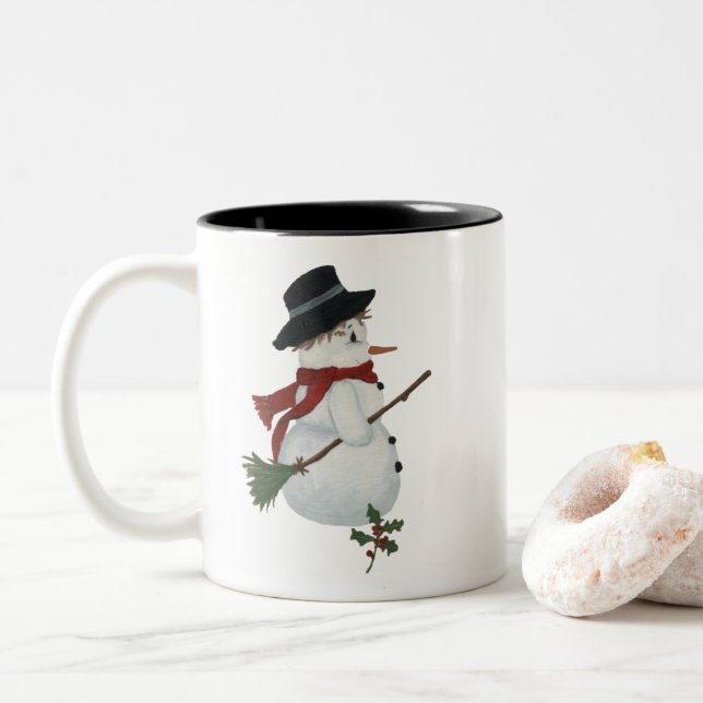 Country Snowman Mug (With Donut)