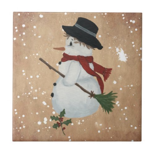 Country Snowman Tile