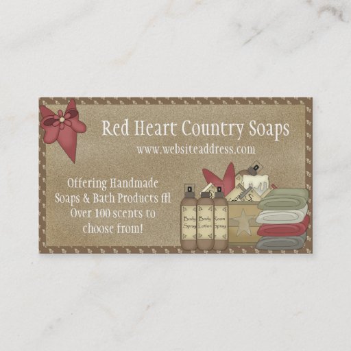 Customizable Country Soaps &amp; Bath Products D2 Business Cards