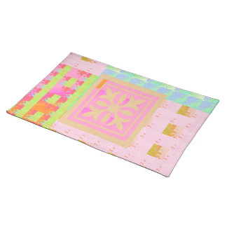 Country Spring Bliss — Pastel Abstract Watercolor Cloth Placemat