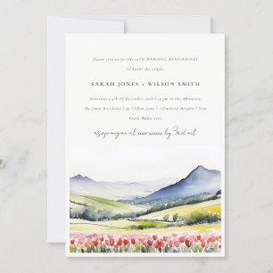 Country Spring Flora Landscape Wedding Anniversary Invitation