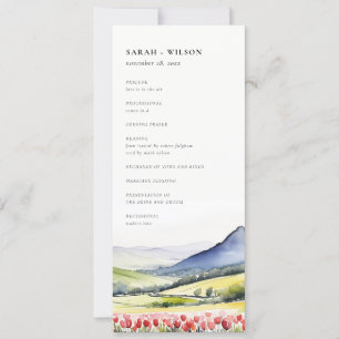 Country Spring Floral Landscape Wedding Program