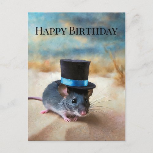 Country Squire Mouse Happy birthday Postcard