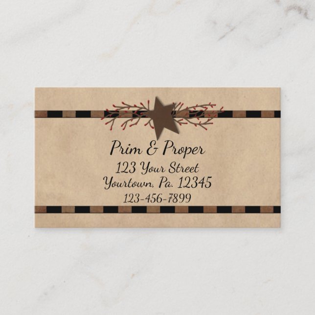 Country Star And Pip Berries Business Card (Front)