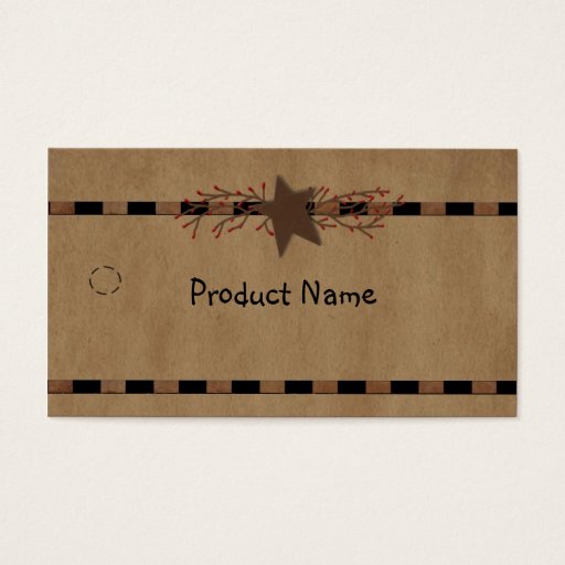 Customizable Country Star Hang Tag Business Card Template