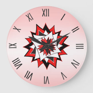 Country Star Red with Roman Numerals Large Clock