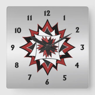 Country Star Square Wall Clock