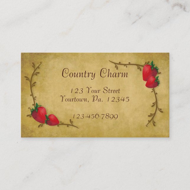 Country Strawberries Business Card (Front)