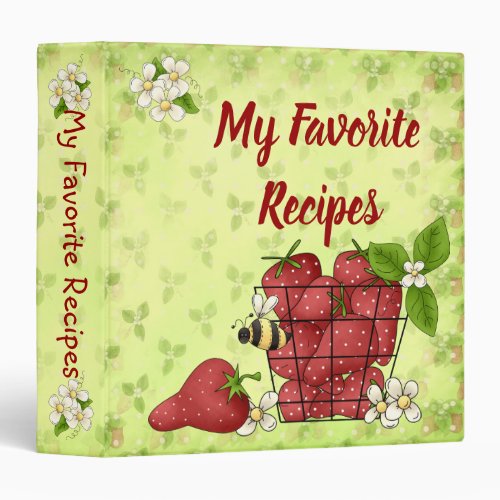 Country Strawberries My Favorite Recipe Binder