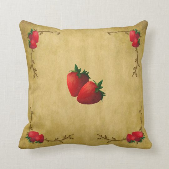 Country Strawberries Pillow | Zazzle.com