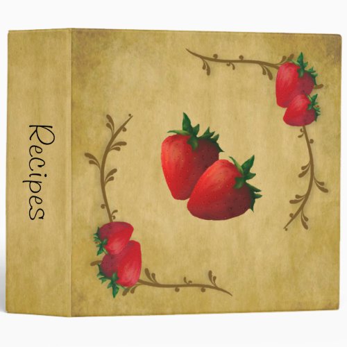 Country Strawberries Recipe Binder