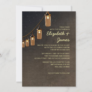 Country String Lights Wedding Invitations